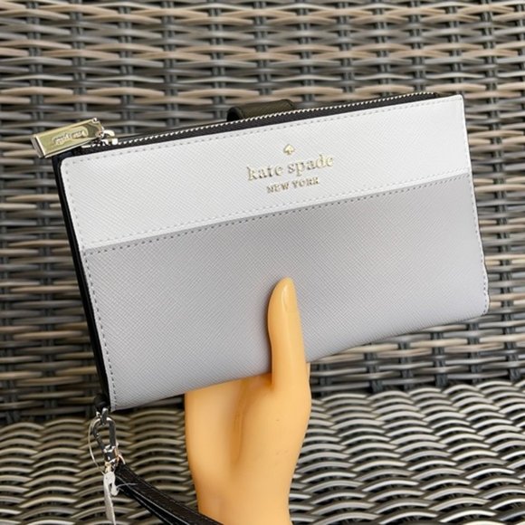 kate spade Handbags - Kate Spade Staci Colorblock Phone Wallet Wristlet in Nimbus Grey